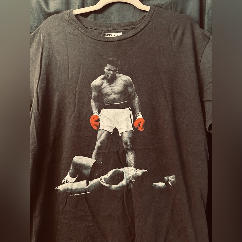 Black Graphic T-Shirt with Red Accents